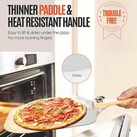 Ensemble de pelures à pizza de qualité supérieure pelle à spatule à pizza en aluminium commercial de 12 pouces avec bascule de coupe-pizza en métal pour une utilisation en cuisine
