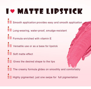 Rouge à lèvres mat longue tenue sans logo pour marque privée, résistant à l'eau et aux transferts, effet brumeux classique - Product Image 3