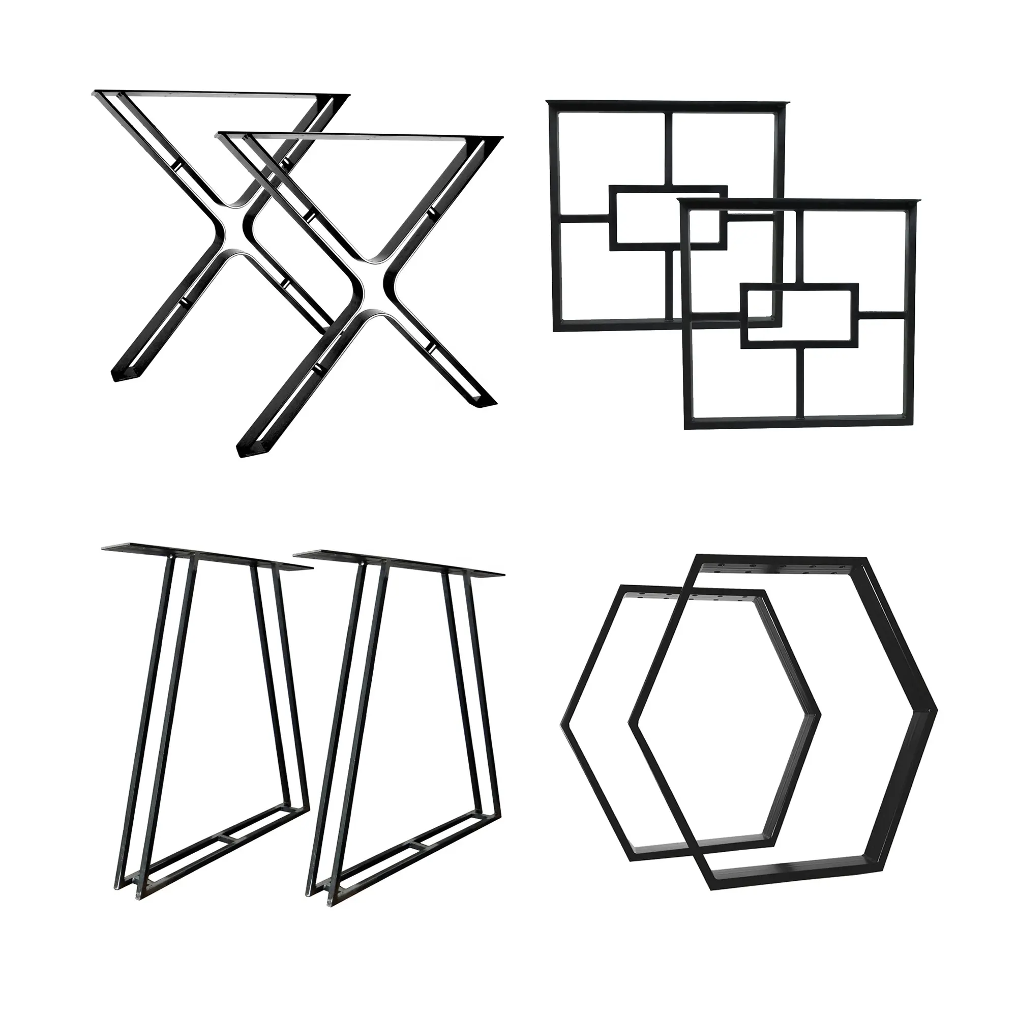 Hochwertige stilvolle Tischbeine Metall Gusseisen Tischbeine Schwarz X-Form Kaffee Esstisch Bank Füße für Wohn möbel