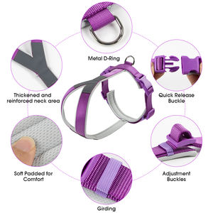 プル犬用ハーネス安全ベスト狩猟犬用ハーネス反射クイックリリースペットハーネストレーニングランニングウォーキング - Product Image 2