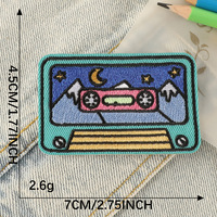 Patchs créatifs en feutre non tissé, motif cassette audio, thermocollants, pour broderie et scrapbooking, pour vêtements et vestes