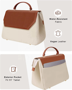 कस्टम लक्जरी सुरुचिपूर्ण शाकाहारी चमड़े के लैपटॉप दोपहर का भोजन tte बैग महिलाओं के लिए थर्मल इन्सुलेट कूलर लंच बैग - Product Image 2