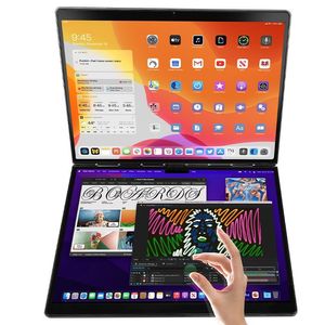 Pantalla dual 13,5 ''+ 13,5" Laptop Pantalla táctil completa N100 16GB <span class=keywords><strong>DDR5</strong></span> <span class=keywords><strong>RAM</strong></span> 9000mAh Soporte Stylus Pen Custom Made Notebook Laptop <span class=keywords><strong>Pc</strong></span> - Product Image 4