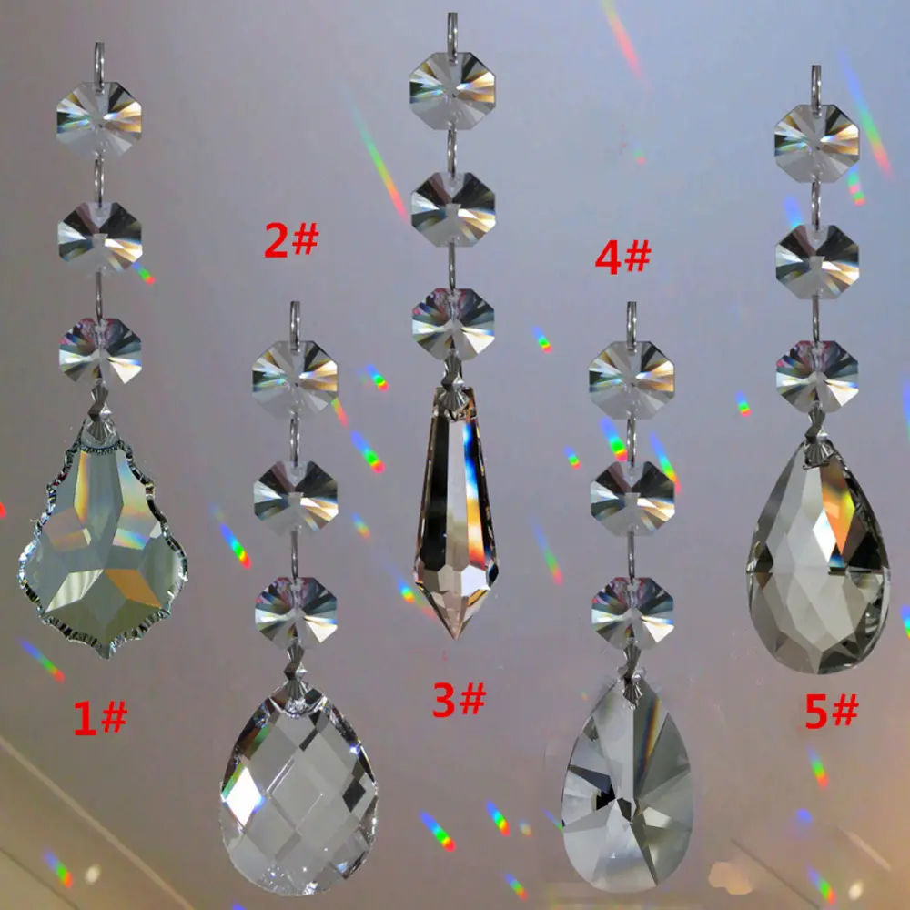 Lustre suspenso de cristal suncatcher, peças de decoração de natal