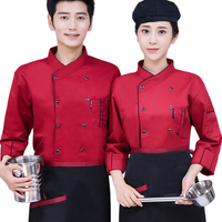 FUYI Uniformes de chef croisés les plus vendus, à manches courtes, en sergé polyester/coton, lavables, unisexes, pour la cuisine et le restaurant