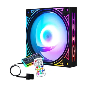 Yeni tasarım özel Logo kasa fanlar 120mm OEM Led soğutma fanı LED RGB 120V Fan malzemeleri oyun bilgisayarı PC