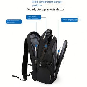 Mochila Impermeable para Portátil, Diseño Escolar, Universitario, para Herramientas, Negra, con Logotipo Personalizado, para Viajes - Product Image 2