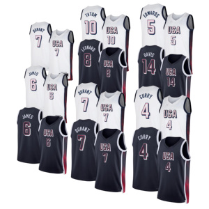 USA đội nam hải quân trắng 4 Stephen Cà Ri 6 James 5 Anthony Edwards 7 Kevin Durant 14 áo bóng rổ Anthony Davis - Product Image 1