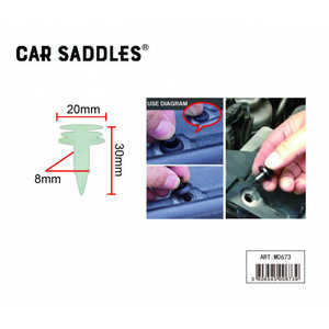 Clips de plástico para tablero de coche, 20 mm x 30 mm, blancos, para instalación en el marco del tablero - Product Image 1