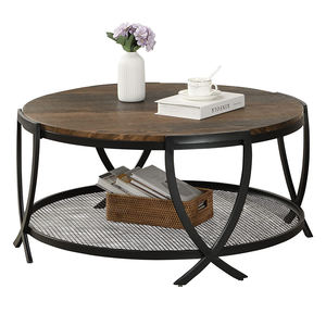 Tavolino e tavolino da salotto moderni in stile <span class=keywords><strong>barocco</strong></span> doppio tondo in rete metallica - Product Image 1