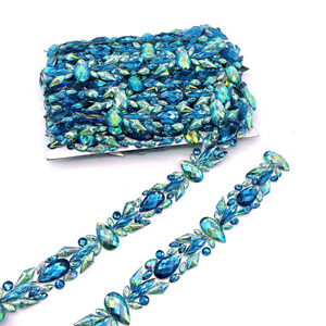 Carnival thiết kế lễ hội đá thủ công quyến rũ sắt trên Rhinestone Bling Turquoise AB Motif appliques các bản vá lỗi - Product Image 6