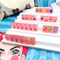 Jeu de Mahjong américain esthétique rose girly, en acrylique de qualité supérieure, 160 tuiles, pour les jeux de société