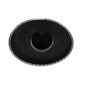 Sombrero de fiesta mexicano de fieltro de color personalizado con estampado de calavera y ribete plateado para Cinco de Mayo, Halloween, Carnaval, Mariachi - Product Image 4