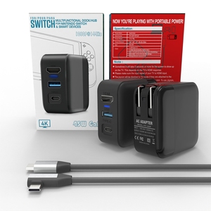 Base de carga multifunción 2 en 1 de 45W, adaptador de CA, conector USB tipo C, convertidor de concentrador de TV para consola de juegos Nintendos Switch - Product Image 4