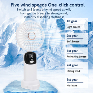 Ventilateur portable 3-en-1 avec 5 vitesses de vent, affichage numérique LED, fonctionnement ultra-silencieux, utilisation portable en voiture et en extérieur - Product Image 6