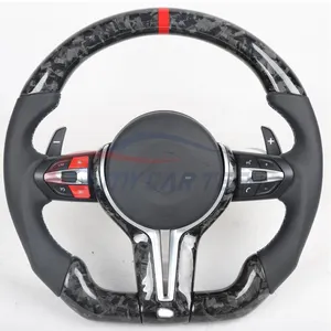 B-MW M3 M6 F22 F92 G22 E24 E66 Full Leather Steering Wheel Carbon fiber forged alcantara m performance