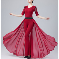 Ceinture à strass pour femme avec jupe en mousseline fluide - Idéale pour la danse moderne et les spectacles de défilé