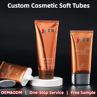 Tube souple en aluminium ABL cuivré métallisé avec bouchon à clapet marron pour emballage cosmétique d'essences, laits, lotions et soins de la peau