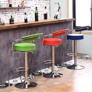 Chaise de bar simple pour pub, tabouret rond en métal violet, style nordique, - Product Image 4