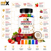 MixExtraxt Gummies à la fraise naturelle 500mg Urolithin, compléments alimentaires pour adultes, santé de la peau vieillissante, antioxydant, vitalité cellulaire