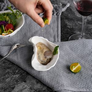 Vaisselle en céramique d'usine en vente en gros Vaisselle en <span class=keywords><strong>porcelaine</strong></span> de style nordique pour hôtel restaurant Plat blanc <span class=keywords><strong>Assiette</strong></span> à huîtres - Product Image 3