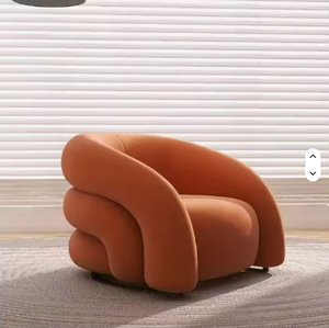 Modern Curved Velvet Accent Chair Luxury Light Lounge Chair Commercial <b>Furniture</b> Hotel Lobby Cafe Living Room Reception Area - Product Image 1