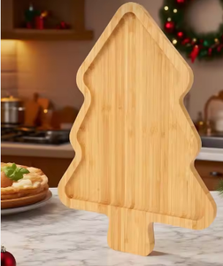 Plateau de service de Noël, plateau de service en bambou en forme de sapin de Noël, plateau de charcuterie, plateau de service, plateau à fromage - Product Image 2