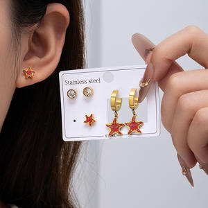Pendientes RINHOO de acero inoxidable 316L con colgante de estrella de mar, águila y palma para mujer, joyería de moda con personalidad, nueva tendencia, regalos. - Product Image 3