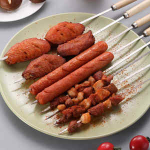 Brochettes de barbecue en acier inoxydable avec manche en bois, outils de grillade pour <span class=keywords><strong>kebab</strong></span> d'agneau, accessoires de <span class=keywords><strong>kebab</strong></span>, aiguille de barbecue - Product Image 3