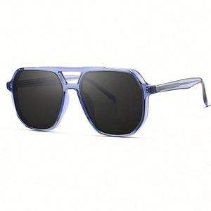 Lunettes de soleil pilote en nylon avec logo personnalisé, protection UV400, grande monture en acétate, pour hommes et femmes, vente en gros - Product Image 1