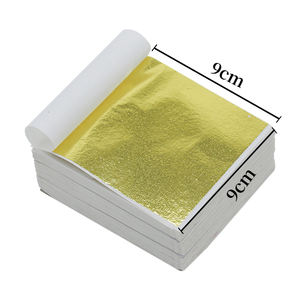9x9cm Taiwán K hoja de oro 2000 uds/hojas <span class=keywords><strong>para</strong></span> artesanía chapado <span class=keywords><strong>en</strong></span> oro decoración Interior pasta acrílica arte dorado - Product Image 3