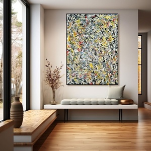 Peinture à l'huile abstraite personnalisée peinte à la main sur toile, décoration murale pour cadeau de pendaison de crémaillère et décoration intérieure - Product Image 6