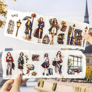 1 rollo Luna's <span class=keywords><strong>Paris</strong></span> Journey Series Tema de viaje Paisaje Collage Cinta de PET original - Product Image 3