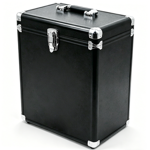 Organisateur portable de 50 disques vinyles et CD, boîte de rangement et de présentation robuste en aluminium pour collection d'albums, support OEM - Product Image 1