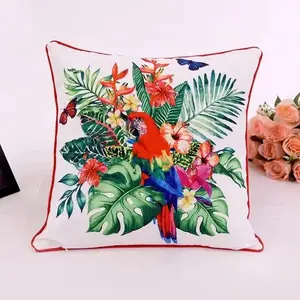 Wholesale factory supplier decorative cushion flower square case throw pillow cover 45x45 for sofa