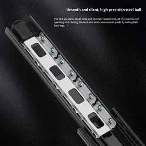 Hiện đại 3510 ba-phần thép rắn bóng im lặng hướng dẫn đường sắt side-gắn Ngăn kéo trượt cho máy tính bàn & tủ bán buôn - Product Image 4