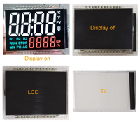 LCD Segmen Transmisi Penuh Negatif VA 8-Digit, Kaca Metal-Pin, Tampilan Posisi Jam 12, 5.0V SML08234