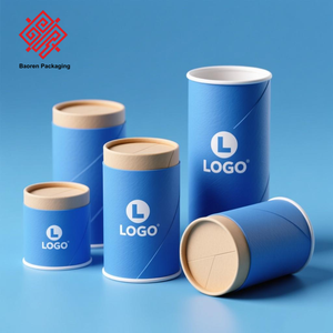 Emballage de boîte en tube de papier kraft imprimé personnalisé écologique Baoren pour bijoux et cosmétiques avec impression quadrichromie - Product Image 3