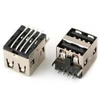 USB 2.0 double couche verticale à 180 degrés Connecteur USB 3.0 horizontal à 90 degrés noir et blanc prise femelle USB multiple enfichable