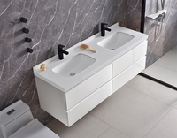 Ensemble de meubles de salle de bain modernes avec lavabo en céramique et caractéristiques résistantes à l'eau