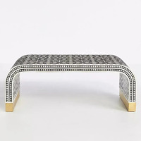 Table basse de luxe moderne noire et blanche en os incrusté, écologique, fabriquée à la main, facile à assembler, meuble de salon d'exception