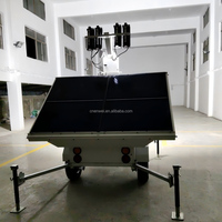 Tour d'éclairage solaire mobile robuste avec panneaux solaires de 1800W, batteries de 16KWh, lampes LED de 1200W pour l'éclairage minier