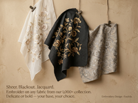 Tissu de rideau brodé sur mesure |   Motif de couture |   MOQ de 5 000 m