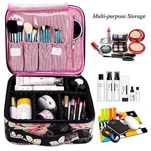 Échantillon gratuit de trousse de maquillage en nylon pour femmes, trousse de toilette de voyage, trousse de maquillage professionnelle mignonne et grande - Product Image 5
