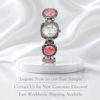 Montre bracelet pour femme, cadran carré, pierres en résine rose incrustées, montres à bracelet, quartz, bijoux de luxe, montre-bracelet pour femmes