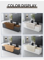 Bureau de réception commercial moderne et brillant pour 2 personnes, en surface solide, pour bureau, supermarché, hall d'hôtel - Chine