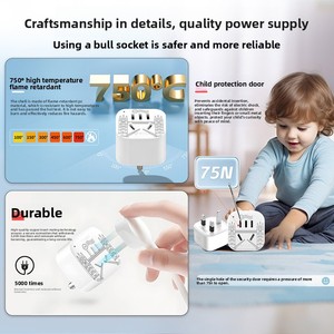 Adaptateur de <span class=keywords><strong>voyage</strong></span> de style britannique version Hong Kong avec charge rapide 20W pour le Royaume-Uni, la Malaisie, Singapour, <span class=keywords><strong>les</strong></span> Maldives et l'Europe (Pack de 3/5) - Product Image 3