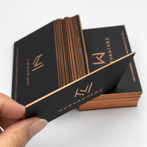 Impresión de Tarjetas de Visita Personalizadas, Papel Premium de 400 g/m², Bordes Dorados, Laminado Brillante, Forma Cuadrada, para Ferias Comerciales - Product Image 1