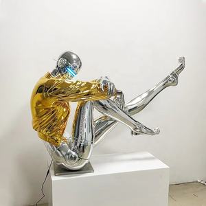 Statue en impression 3d personnalisée Simulation <span class=keywords><strong>de</strong></span> haute précision Sculpture d'oeuvre 3D Portrait Galvanoplastie Homme Grand Robot Sculpture - Product Image 5