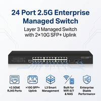 Switch Empresarial de Alta Velocidad de 24 Puertos 2.5G con 2*10G SFP Uplink, Switch de Red Multi-Gigabit L3 Administrado para Puntos de Acceso WiFi
